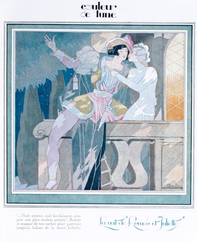 Romeo and Juliet in the Balcony Scene, illustration from 